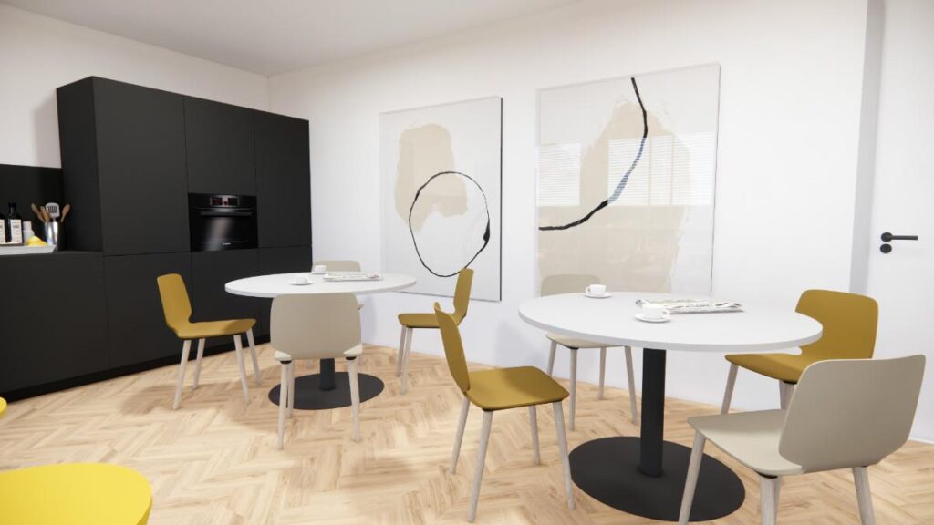 Brokx Projectinrichting showroom met voorbeelden van moderne raambekleding voor kantoren