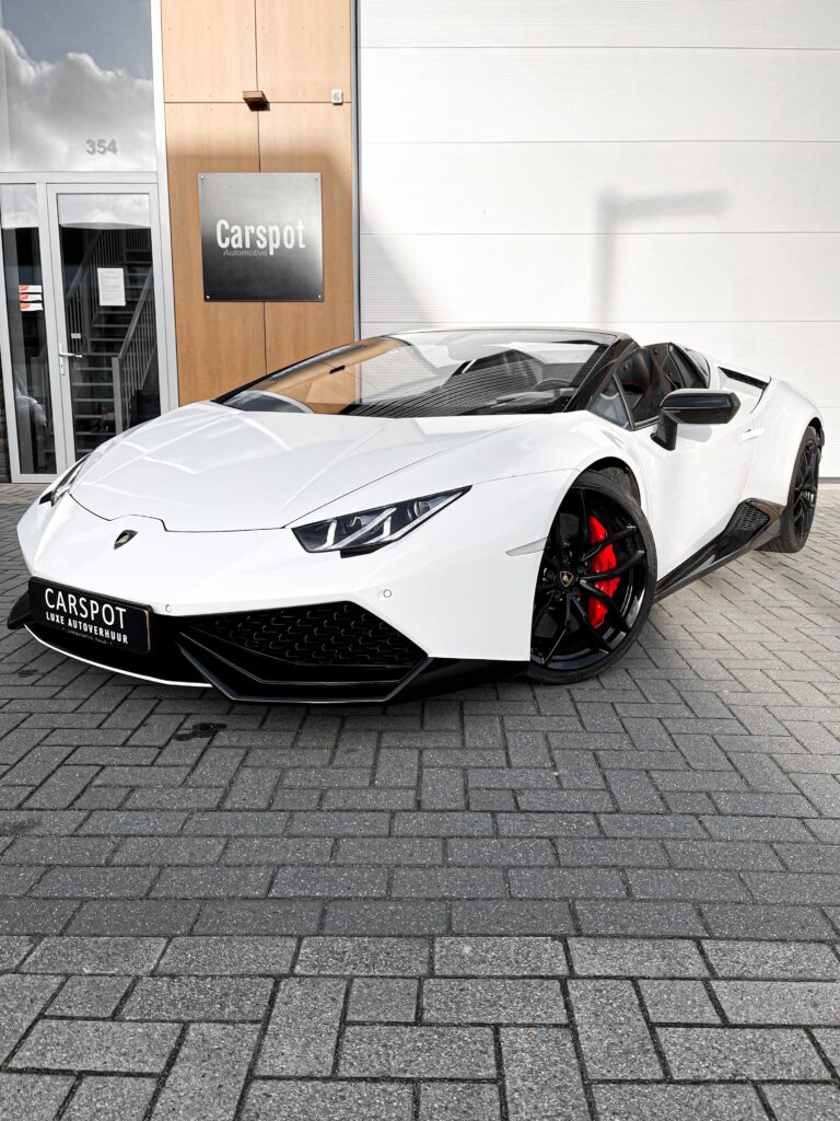 Lamborghini Huracán Spyder - rood luxe sportauto voor verhuur met open dak en krachtige V10-motor