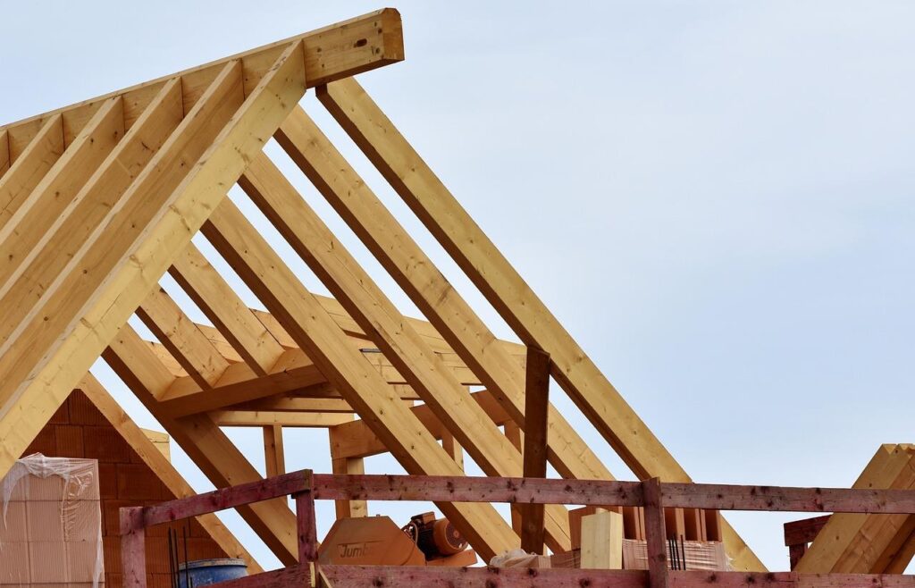 Dakspanten houtskeletbouw, houtstructuur voor duurzame en milieuvriendelijke bouw