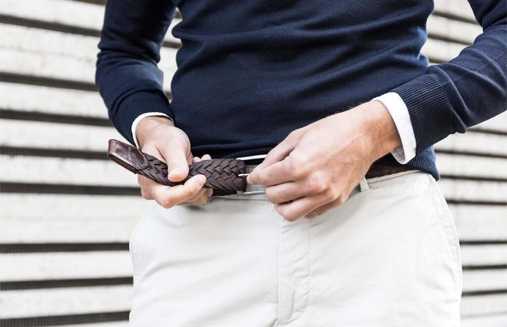 Highbuckle riem zonder gaatjes met modern verstelbaar vergrendelmechanisme voor perfecte pasvorm